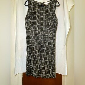 NWT Liz Claiborne Black & Metallic Gold/Yellow Sleeveless Midi Dress Size 12T